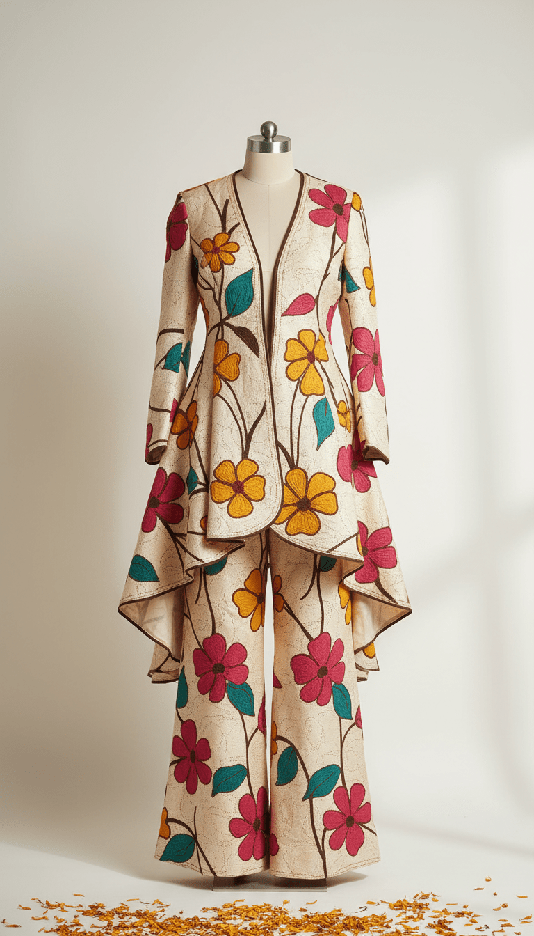 Cream Petal Fusion Jacket and Trousers