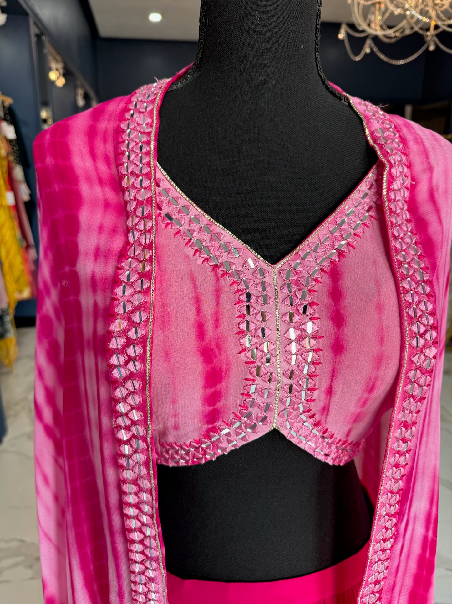 Pink tie-die pallazo