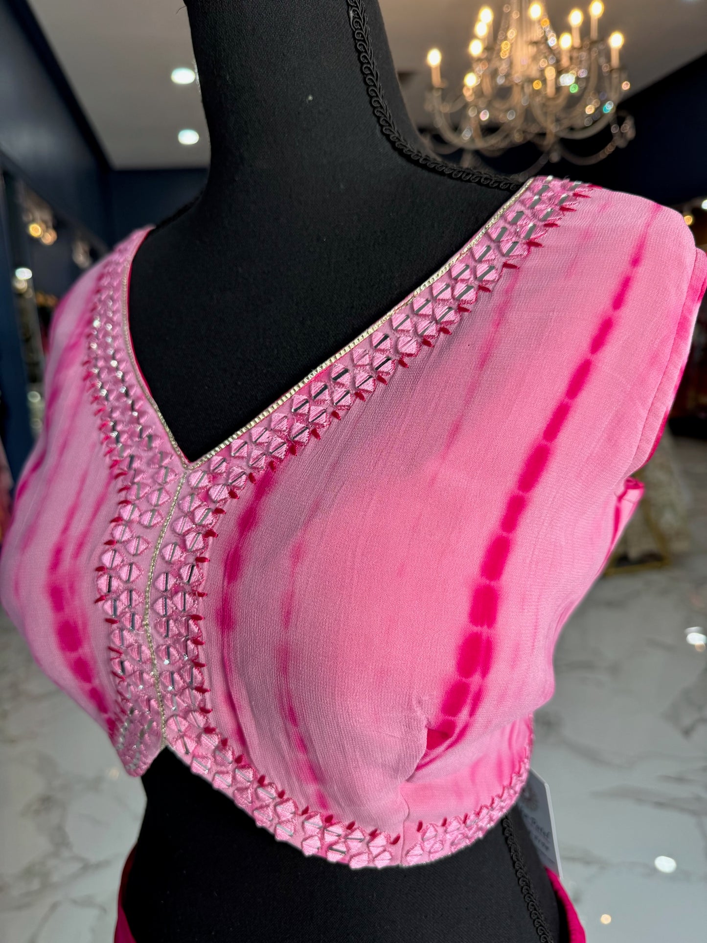 Pink tie-die pallazo