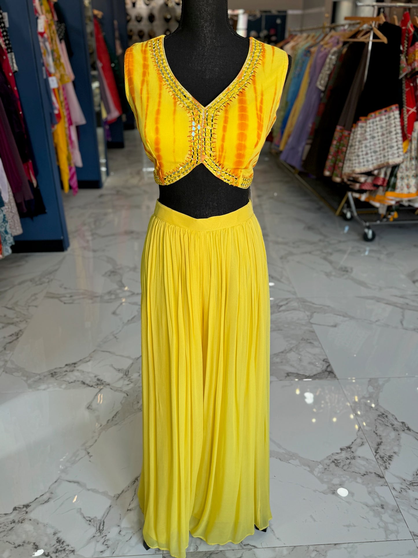 Yellow mustard pallazo set