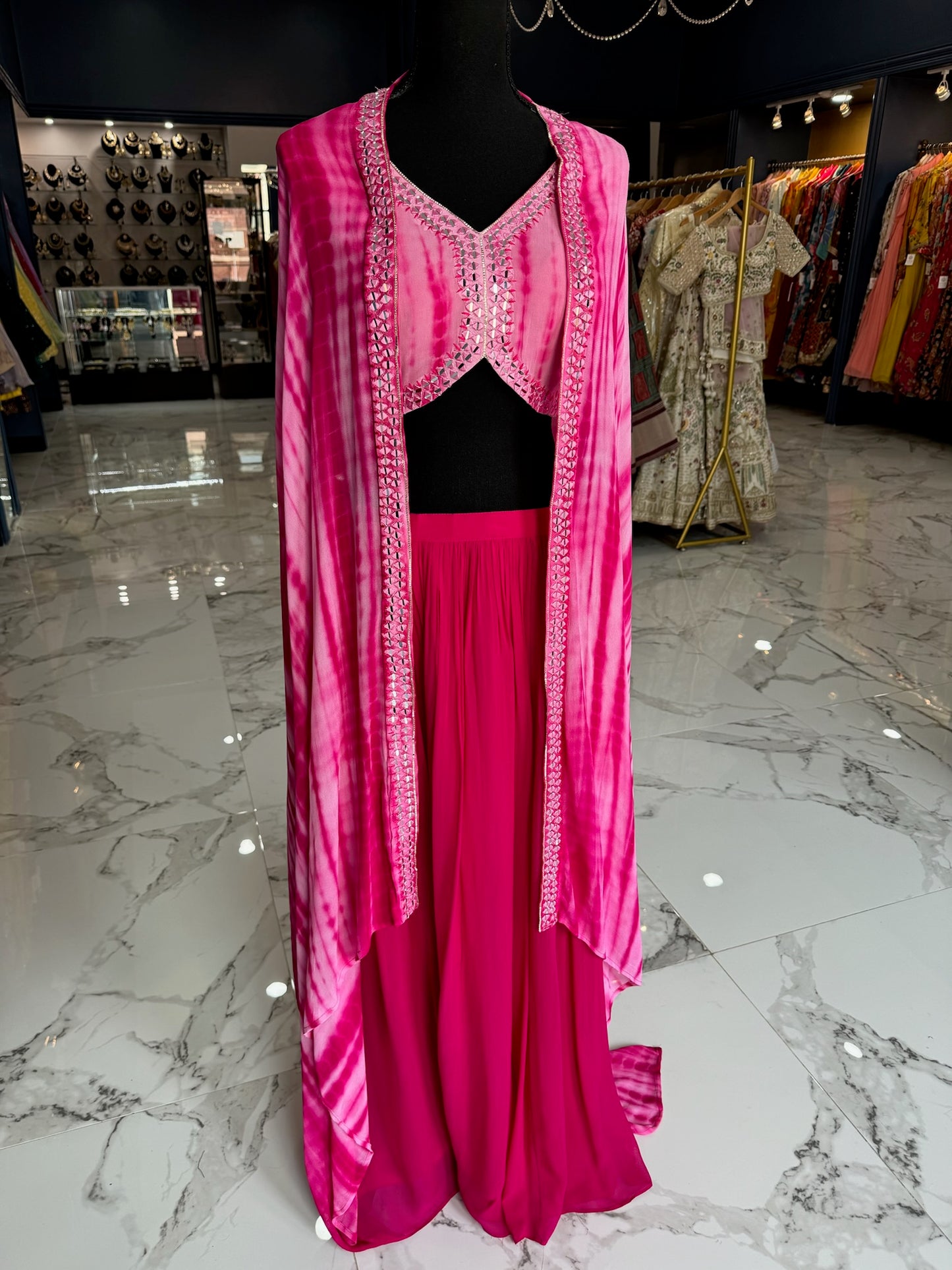 Pink tie-die pallazo
