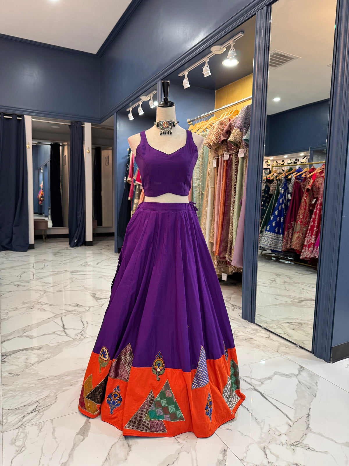 Purple & Orange Chaniya Choli