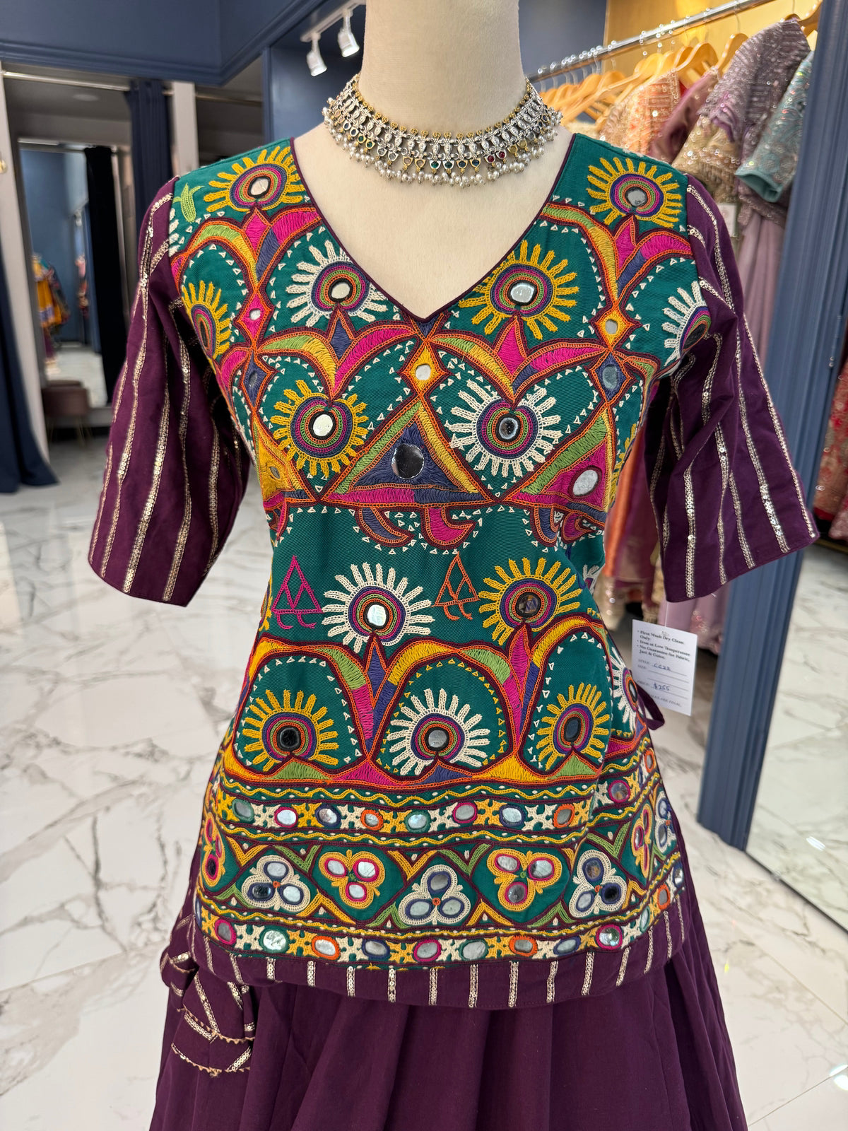 Purple Long Top Chaniya Choli