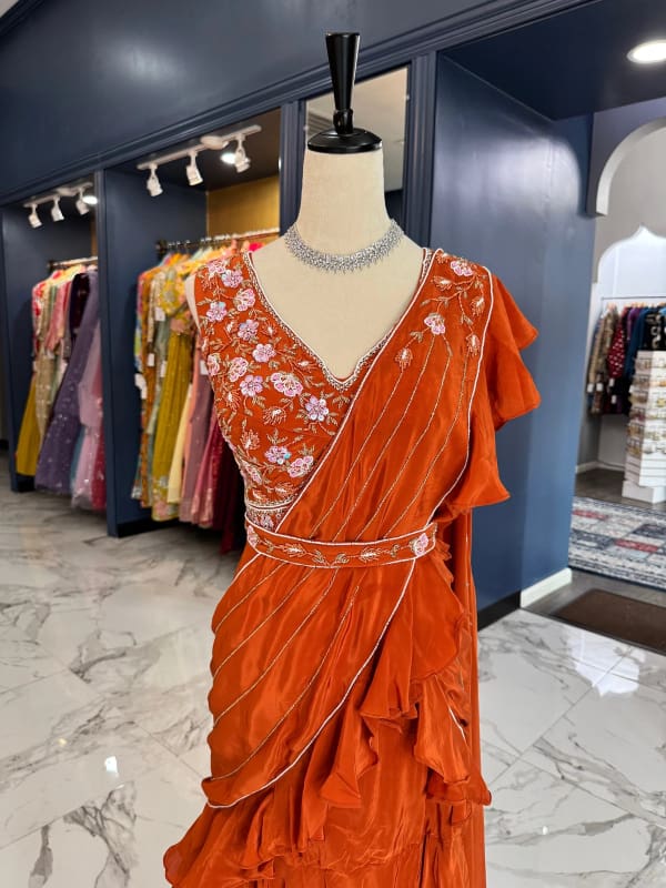 Mira Ruffled Ready Saree Set