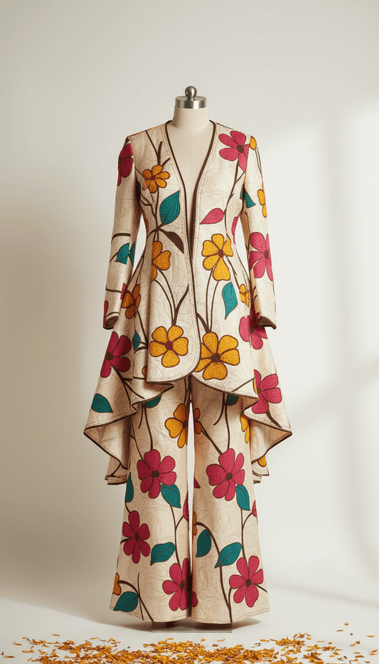 Cream Petal Fusion Jacket and Trousers