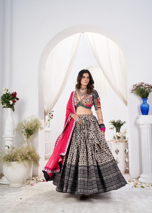 Black and colorful Chaniya Choli