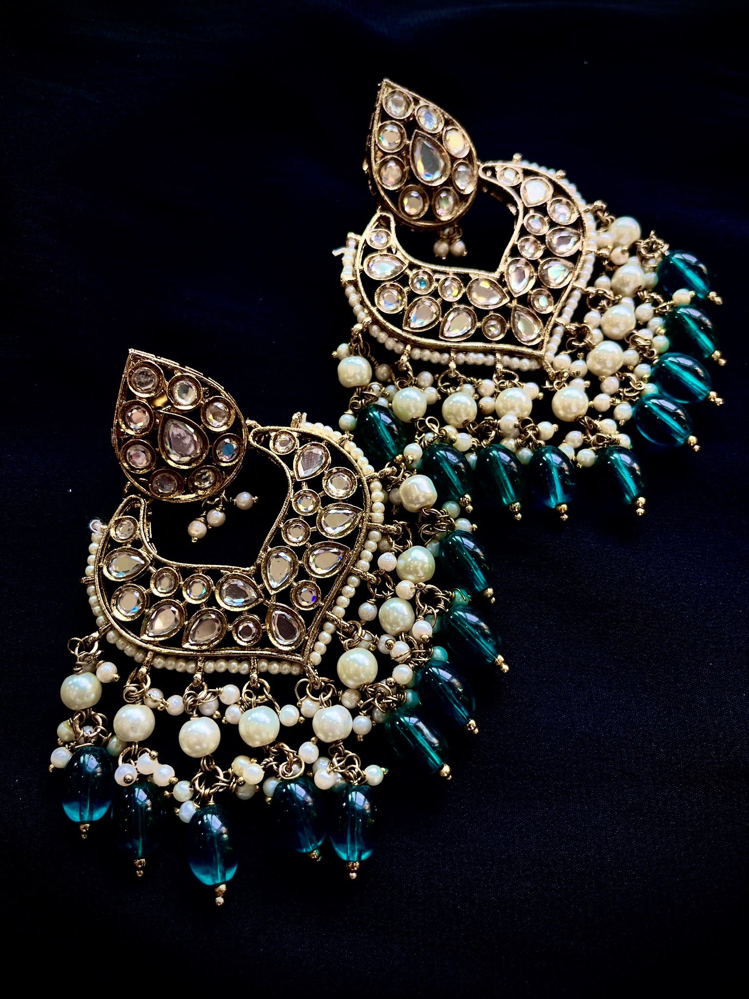 Teal Green Kundan set