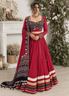 Red Ajrak Chaniya Choli