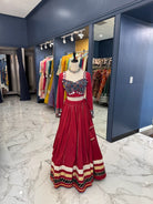 Red Ajrak Chaniya Choli