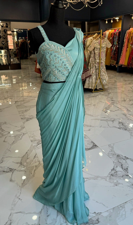 Sky blue ready Saree