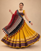 Mustard Yellow Ajrakh Chaniya Choli