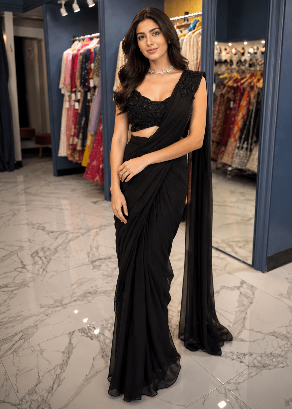 Sherlyn Ready Saree