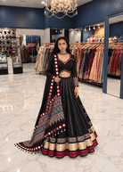 Black & Maroon Mirror Work Chaniya Choli