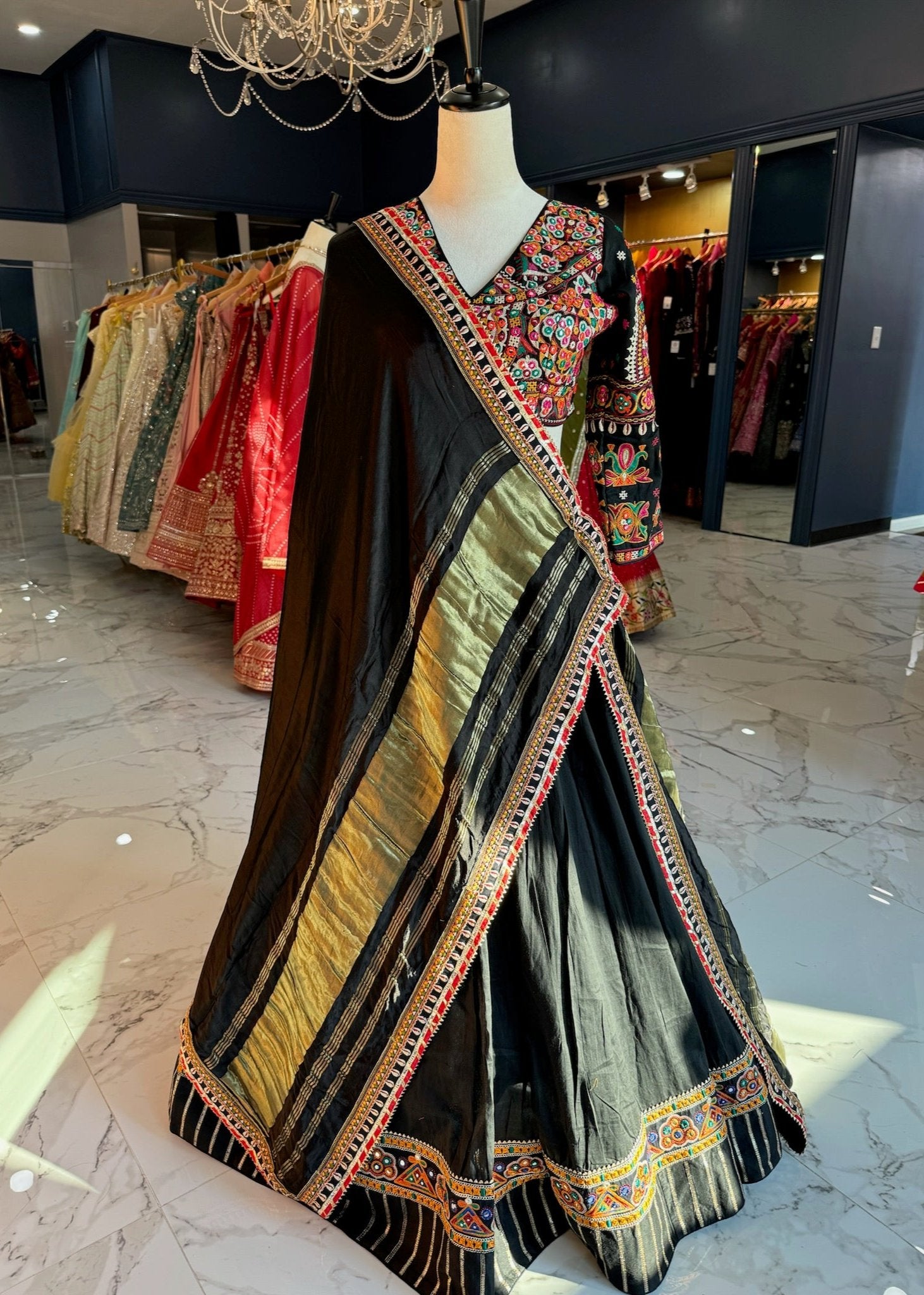 Black kachi work Chaniya Choli