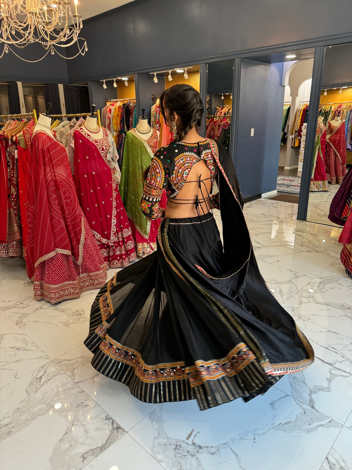 Black kachi work Chaniya Choli