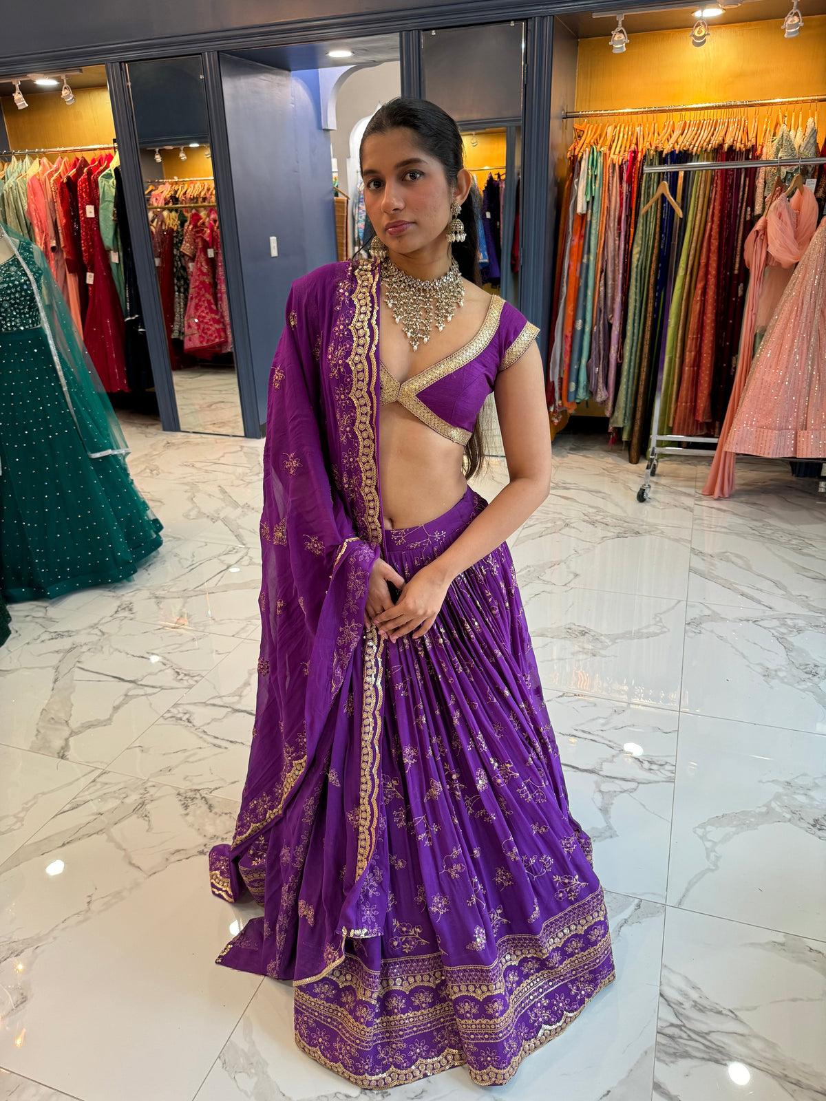 Tara Purple Lehenga