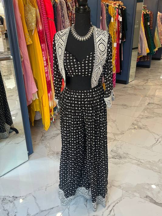 Crop Jacket Pallazo set