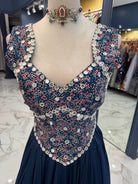 Navy Blue Mirror Work Chaniya Choli