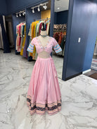 Blush Pink Ajrakh Chaniya Choli