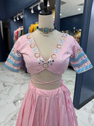 Blush Pink Ajrakh Chaniya Choli