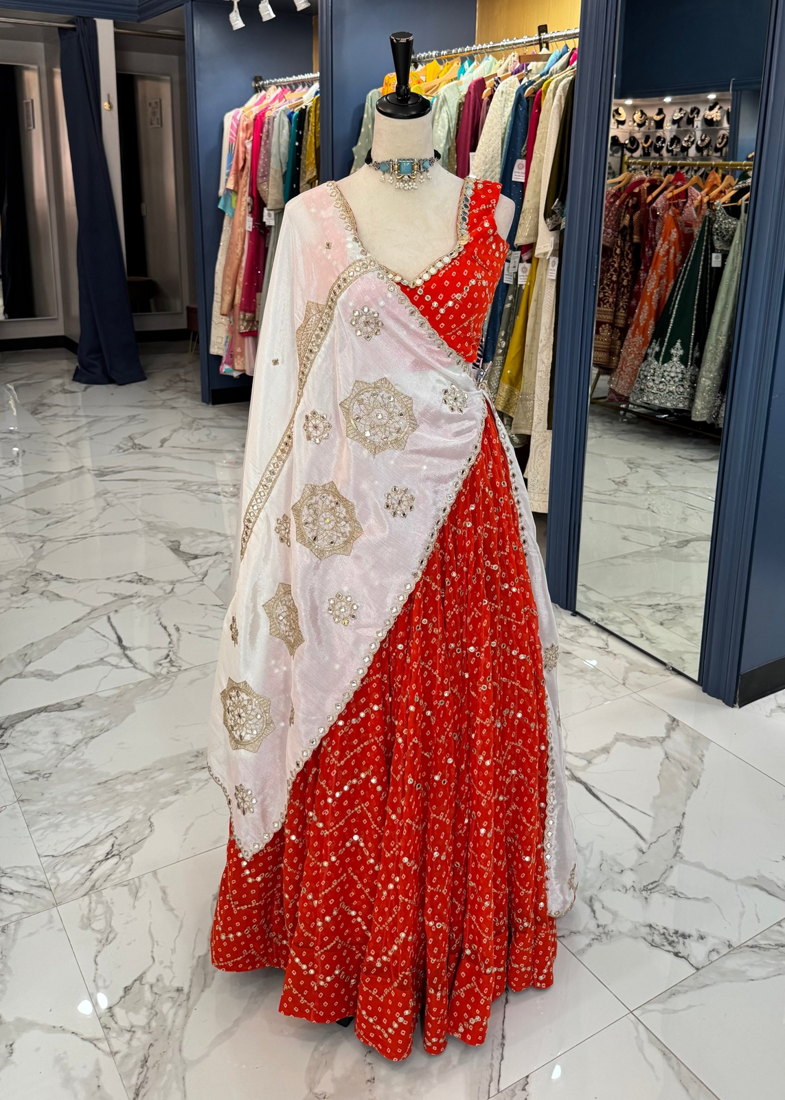 Orange Bandhani Chaniya Choli