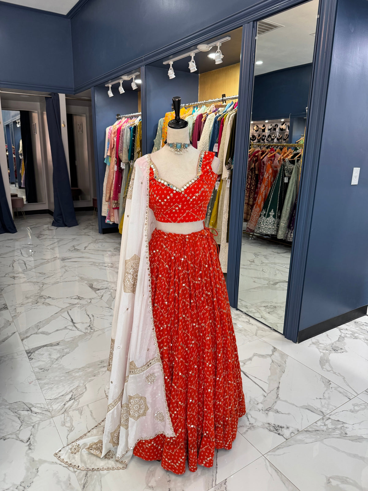 Orange Bandhani Chaniya Choli