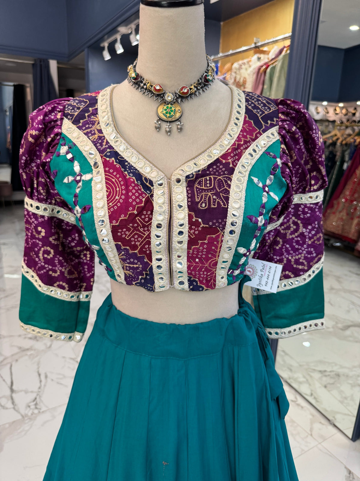 Teal & Purple Chaniya Choli