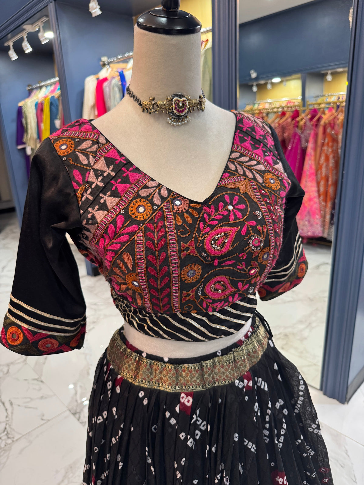 Black Bandhani Chaniya Choli