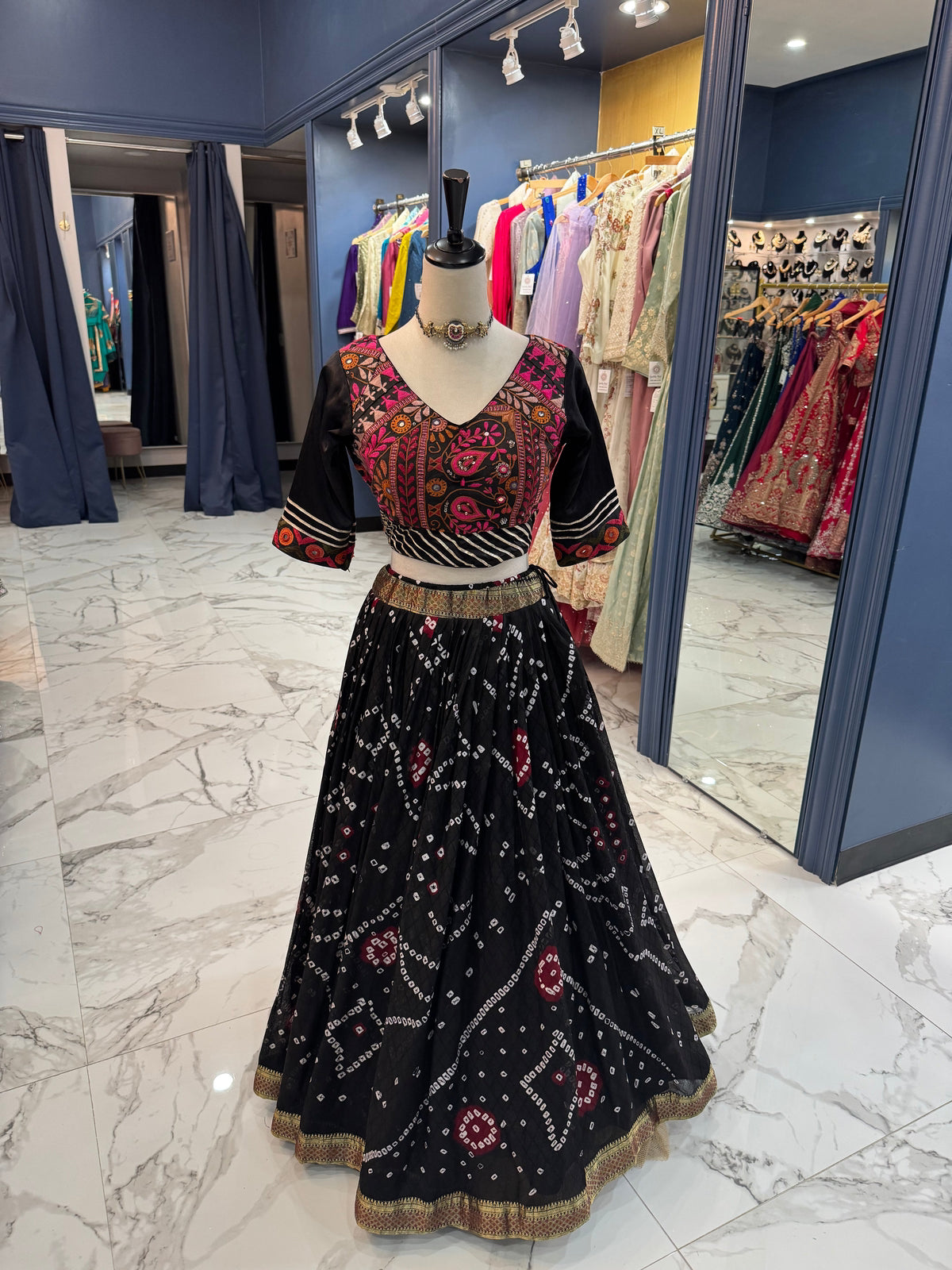 Black Bandhani Chaniya Choli