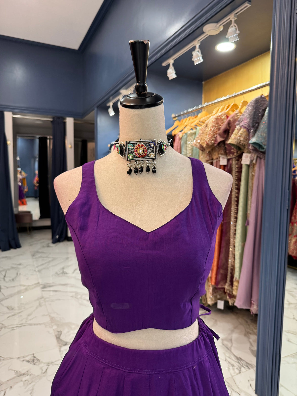 Purple & Orange Chaniya Choli