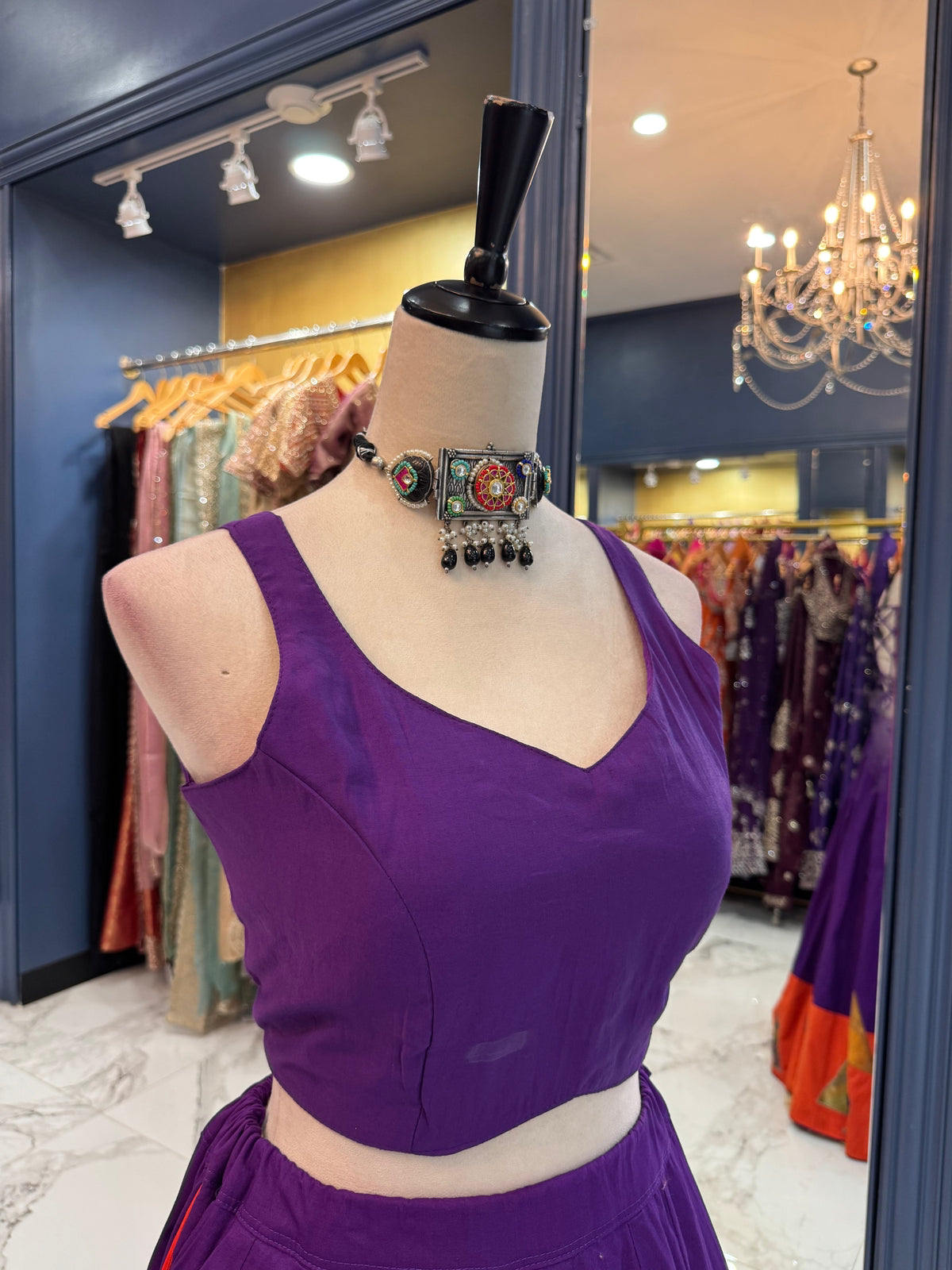 Purple & Orange Chaniya Choli