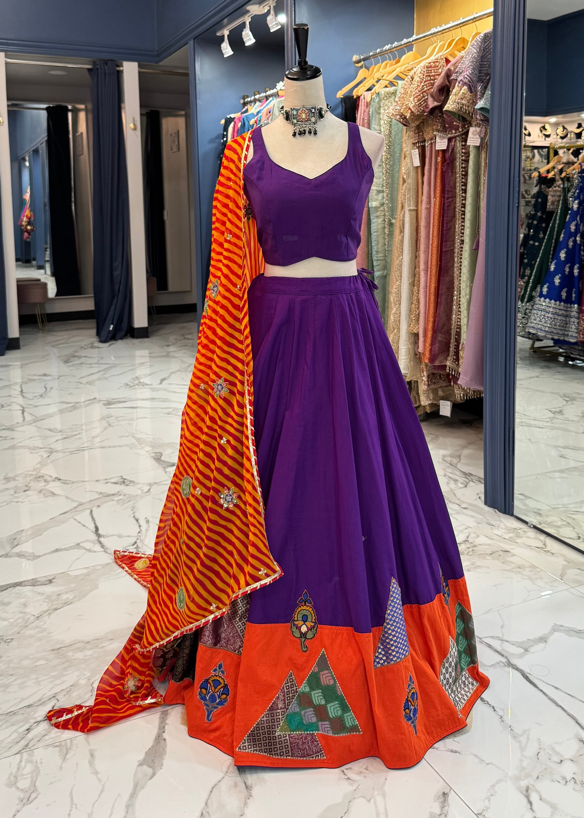 Purple & Orange Chaniya Choli