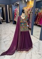 Purple Long Top Chaniya Choli