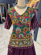 Purple Long Top Chaniya Choli