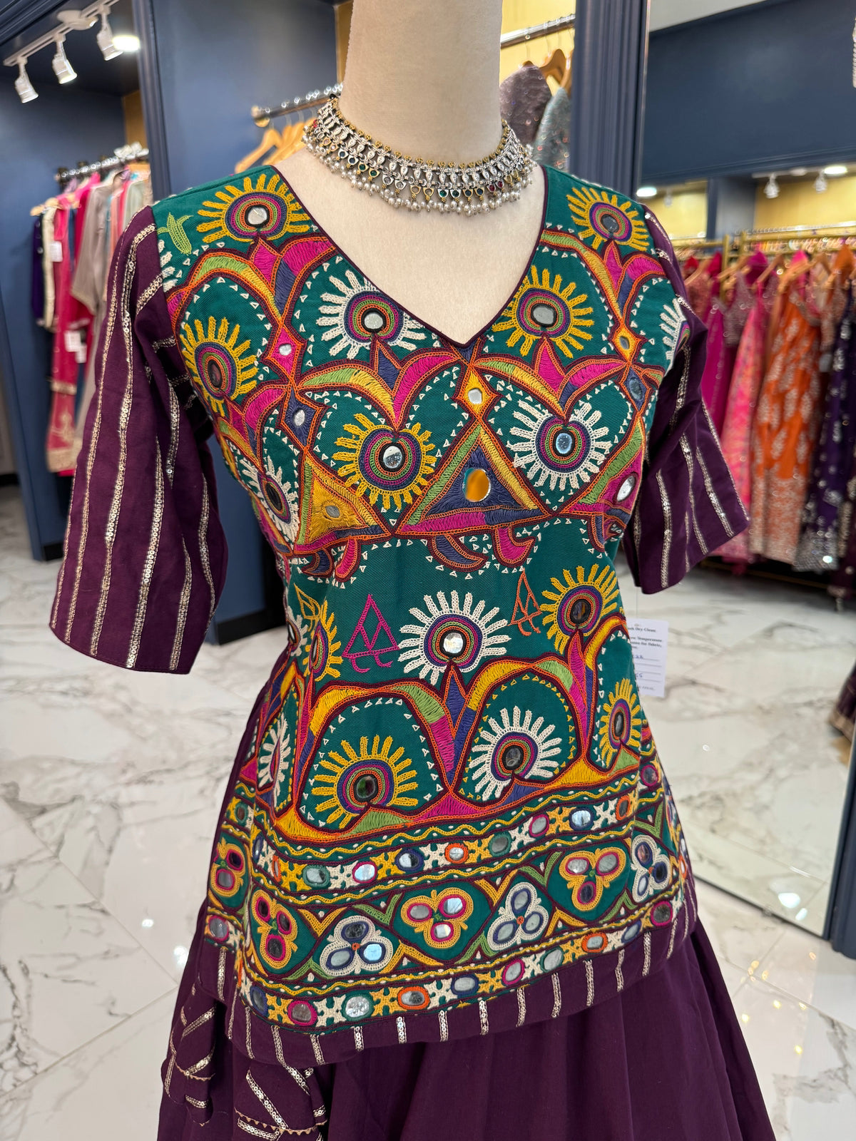 Purple Long Top Chaniya Choli