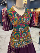 Purple Long Top Chaniya Choli