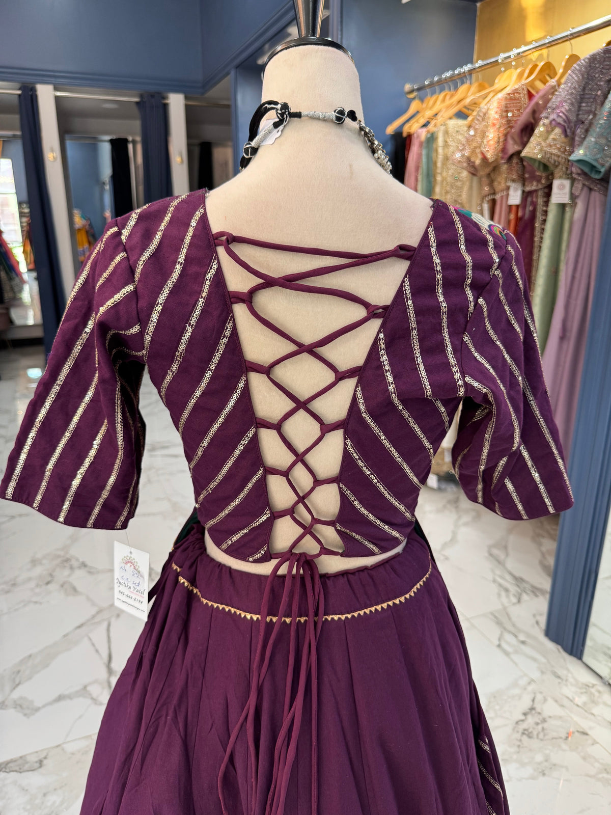 Purple Long Top Chaniya Choli