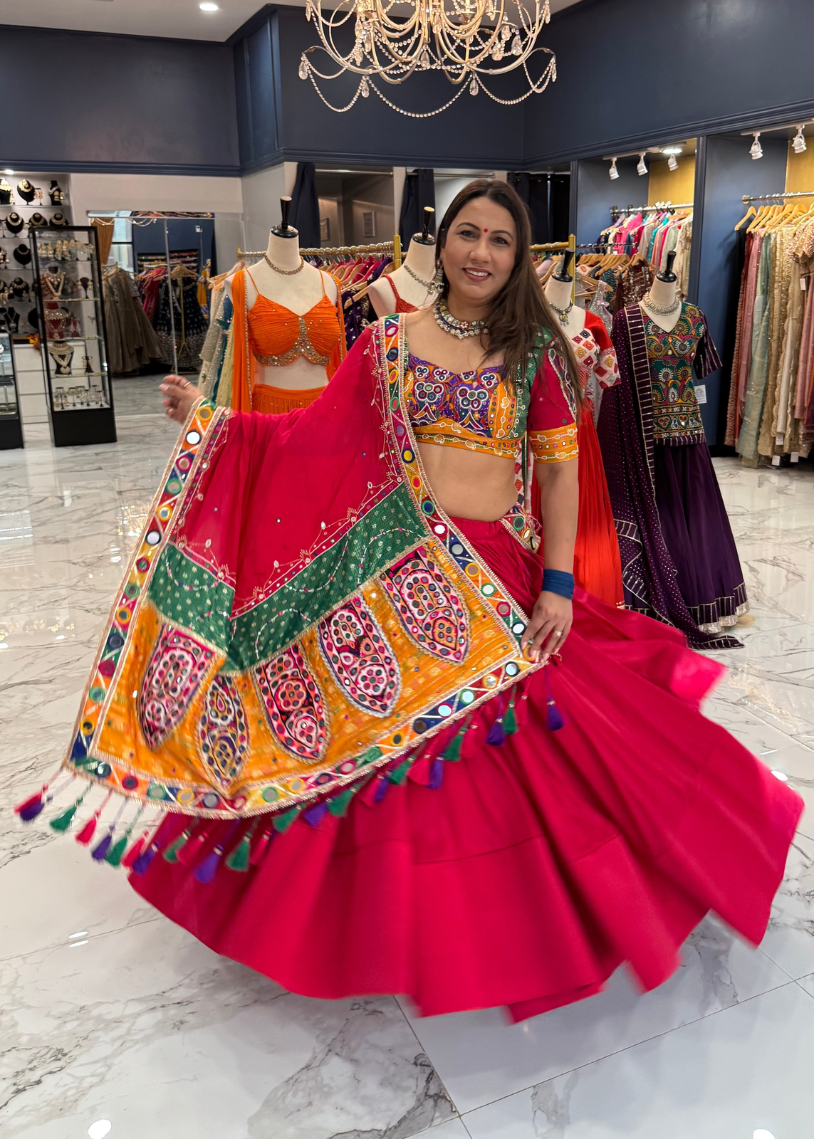 Red and Yellow Chaniya Choli