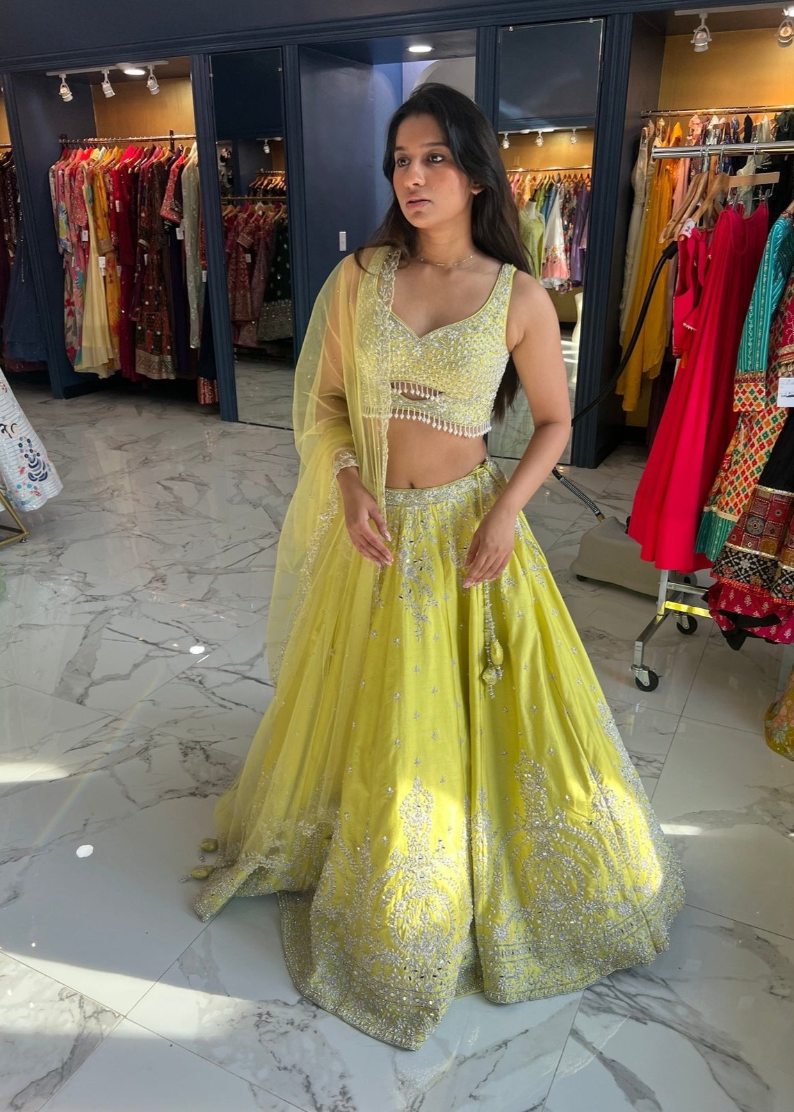 Bright yellow Lehenga Choli