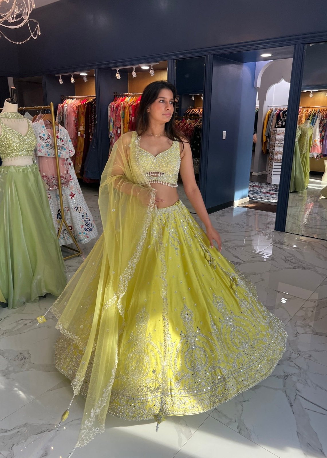 Bright yellow Lehenga Choli