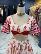 Ivory & Pink Paisley Chaniya Choli