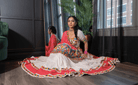 White & Rani Pink Chaniya Choli