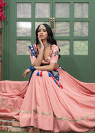 Peach patola handwork Chaniya Choli