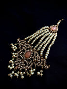 Peach kundan choker
