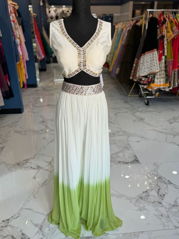 Yellow and Green Tie-dye Pallazo Set